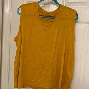 NWT Yellow/Gold Scoop Tank 100% Cotton Madewell XXL